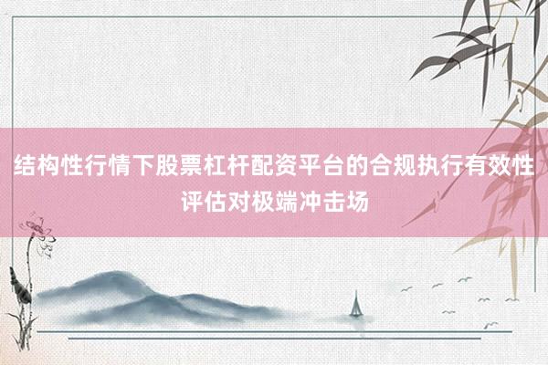 结构性行情下股票杠杆配资平台的合规执行有效性评估对极端冲击场